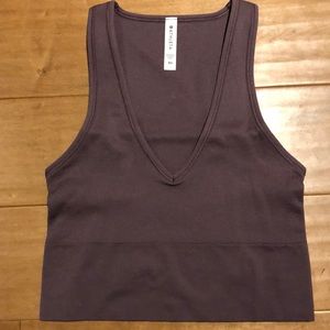 Aurora crop rib tank in purple